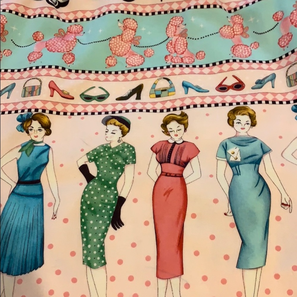 Vintage Poodle & Dresses Mini Skirt